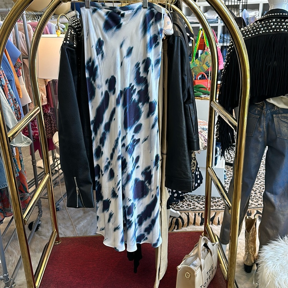 Shona Joy Midi blue tie-dye skirt